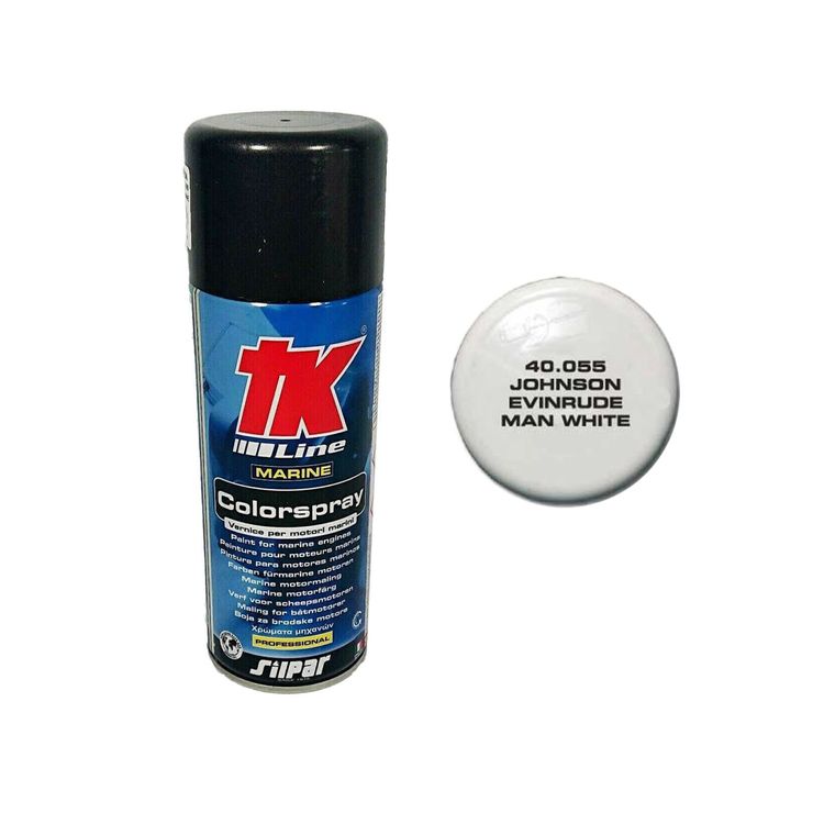 TK Line Spray Motormaling t/ Johnson & Evinrude Hvid 400 ml