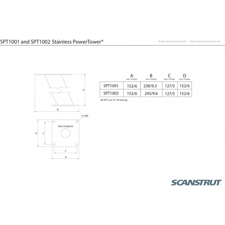 Scanstrut SPT1002 PowerTower for Radar