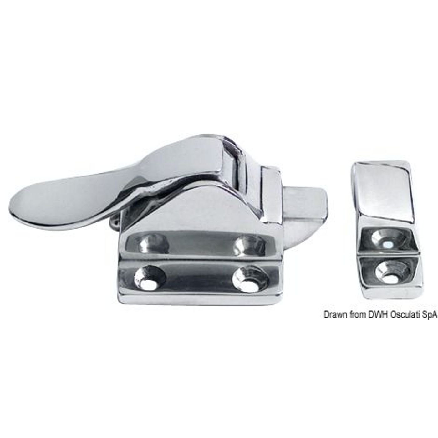 Snap-in-lås spejlpoleret AISI316 48x38 mm