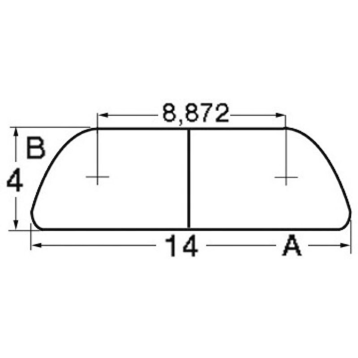 Halvrund AISI316-profil 14 mm