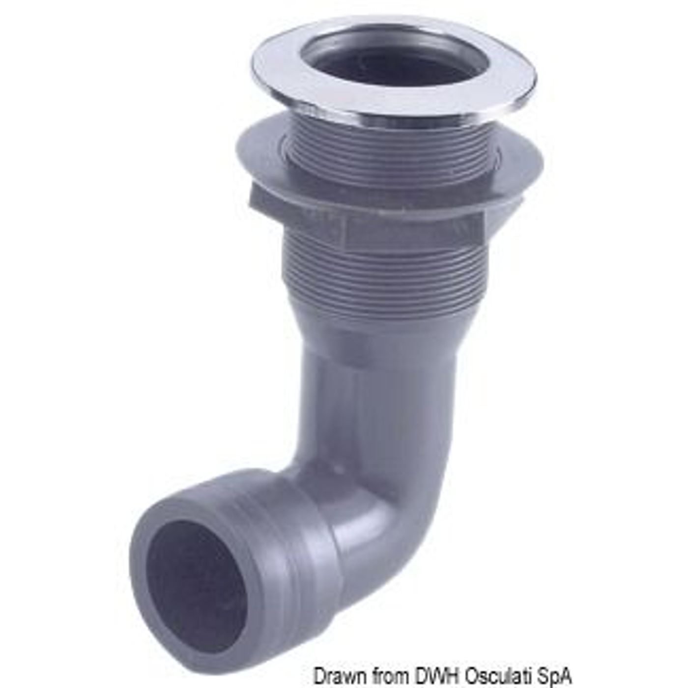 Nylon bottenventil 90° - 1/2"