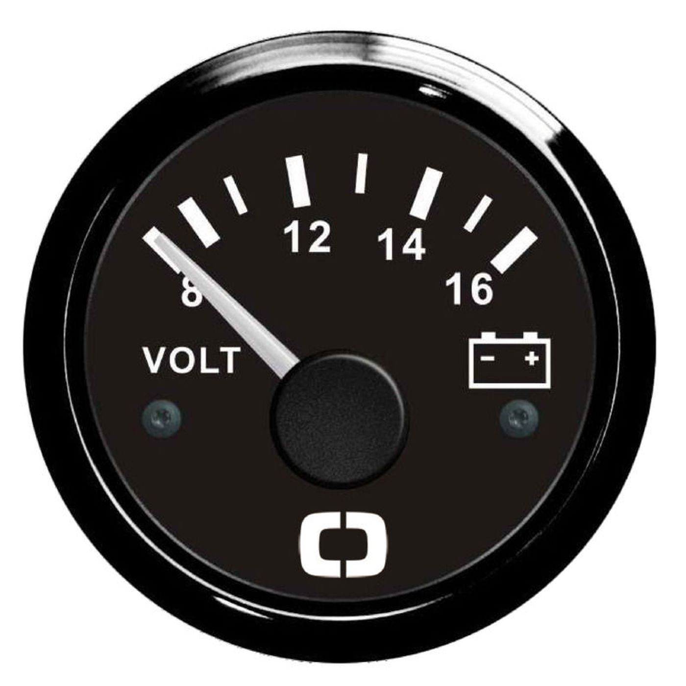Voltmeter 8/16 V sort/sort