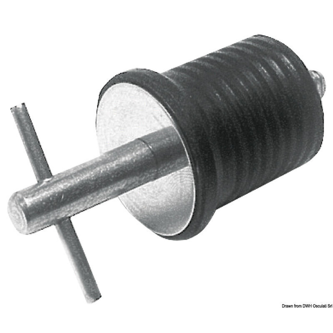 SS dräneringsplugg med neoprentätning 22 mm