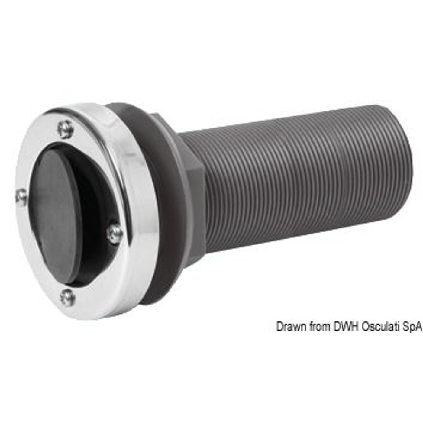 Bundventil i nylon/fiberglas lang 1"1/2 - 11BSP