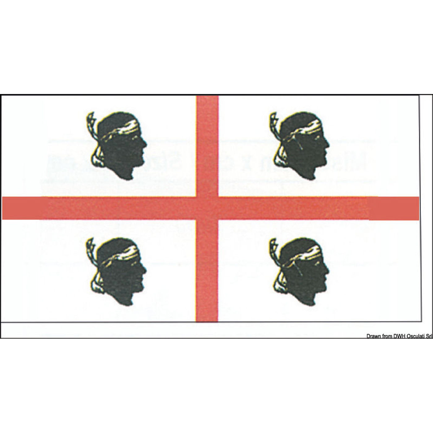Flagga Sardinien 20 x 30 cm