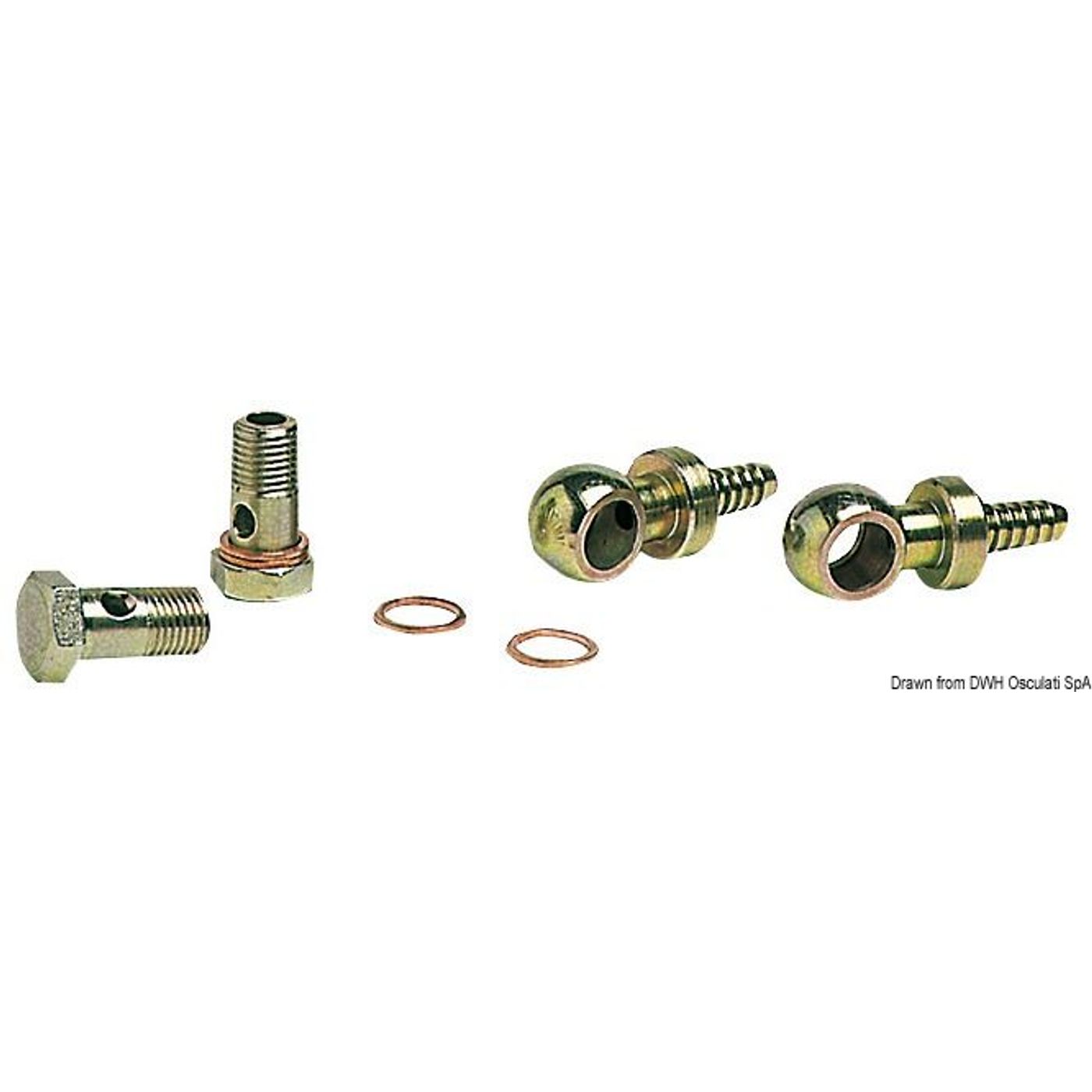 Sæt med 2 svingbare messingkoblinger 8 mm