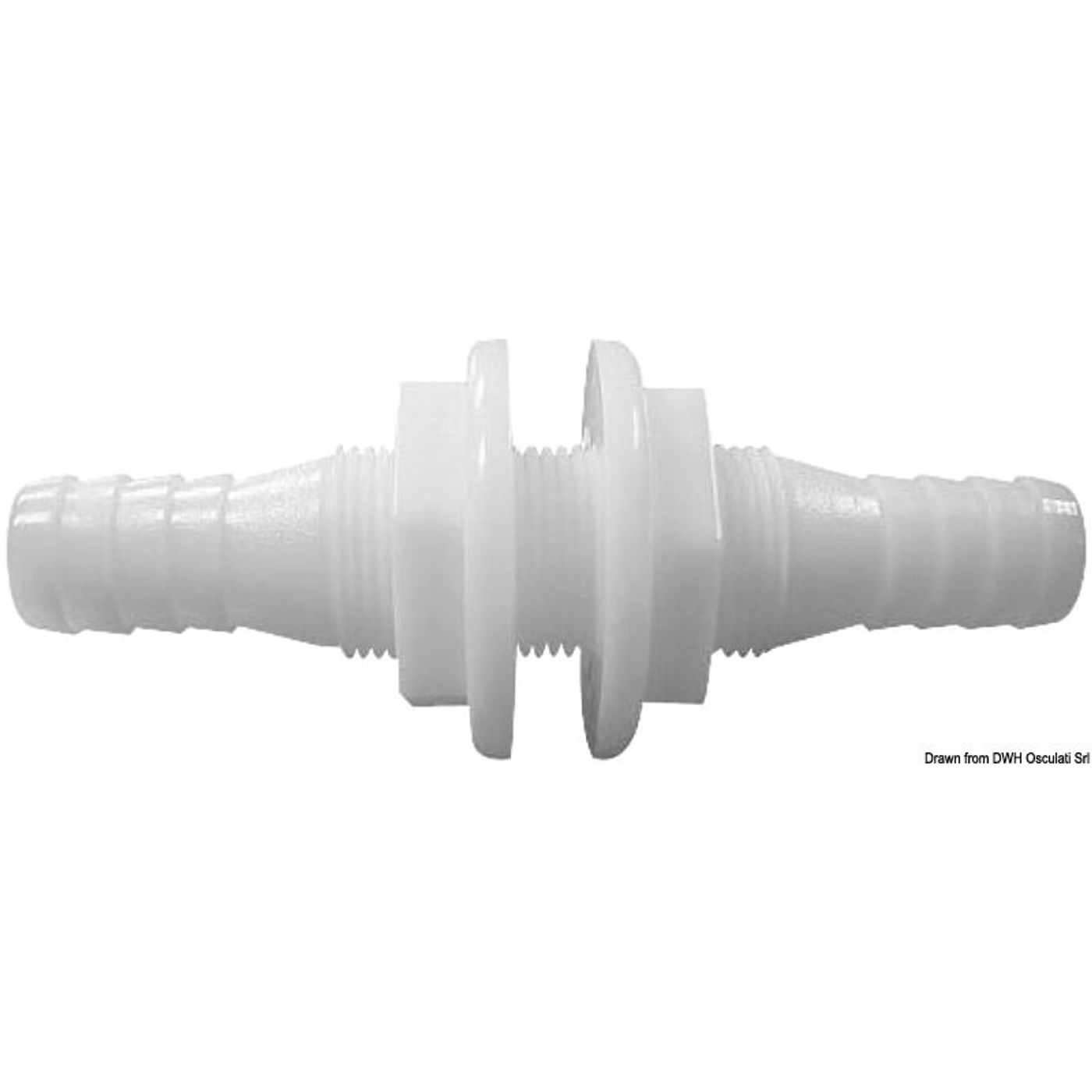 Vit skrovgenomföring i nylon 19/20 mm