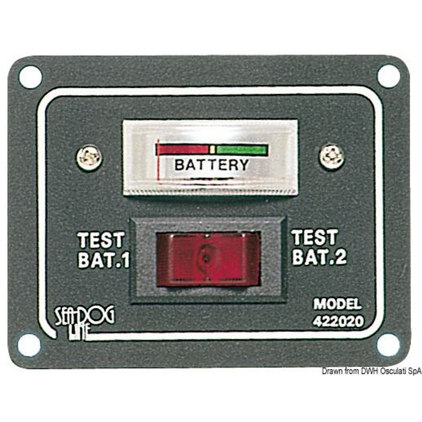 2-batteripanel med analog tester 2-batteripanel med analog tester
