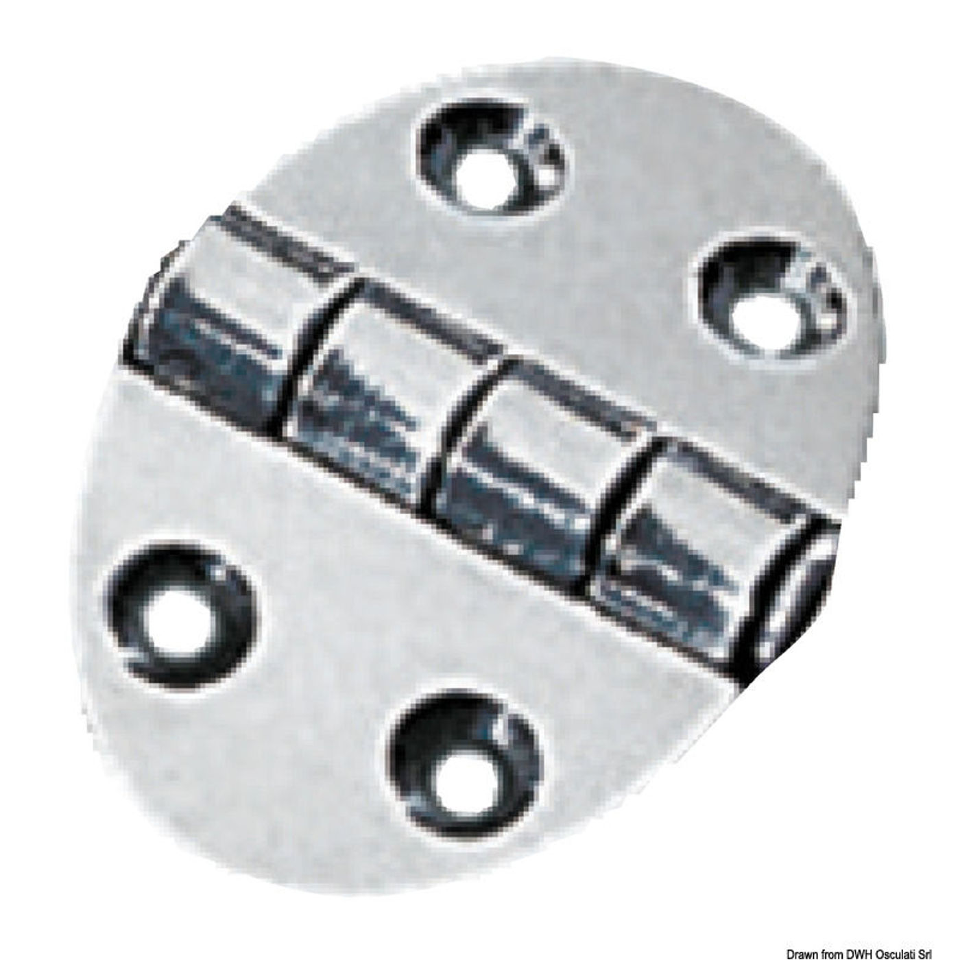 Ovalt gångjärn 35x51 mm stiftmontering 1.5 mm