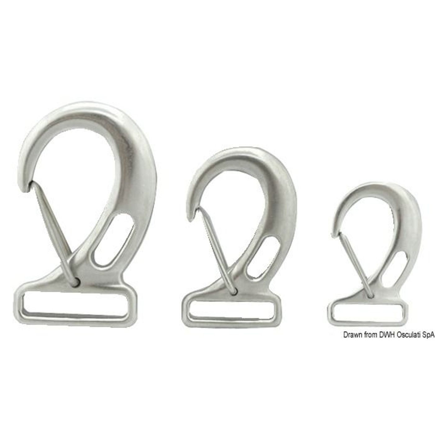 Karbinhake AISI 316 för rem 52x26 mm