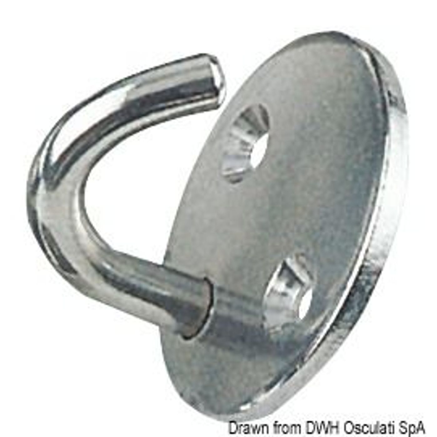 Rund plattkrok, polerad SS, 8 mm