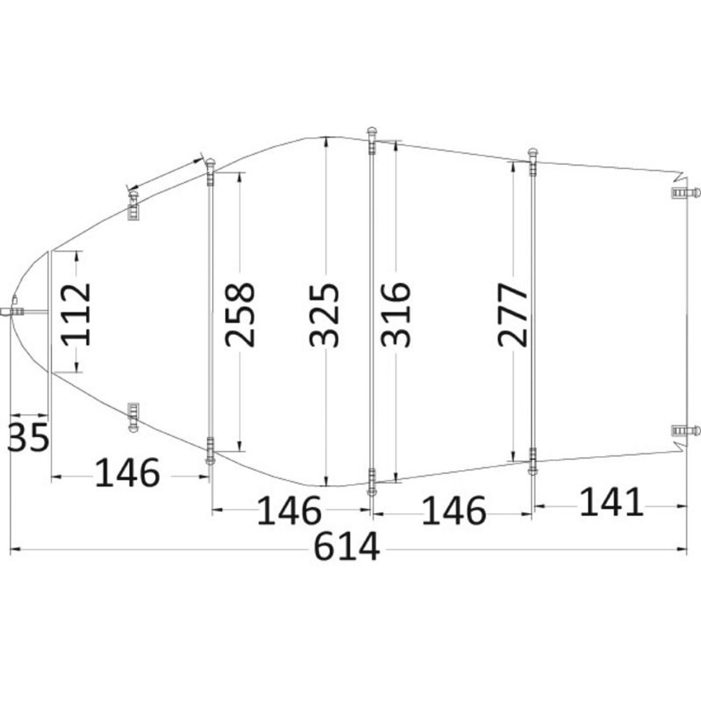 Presenning universal 488/564 x 225 cm grå 300D