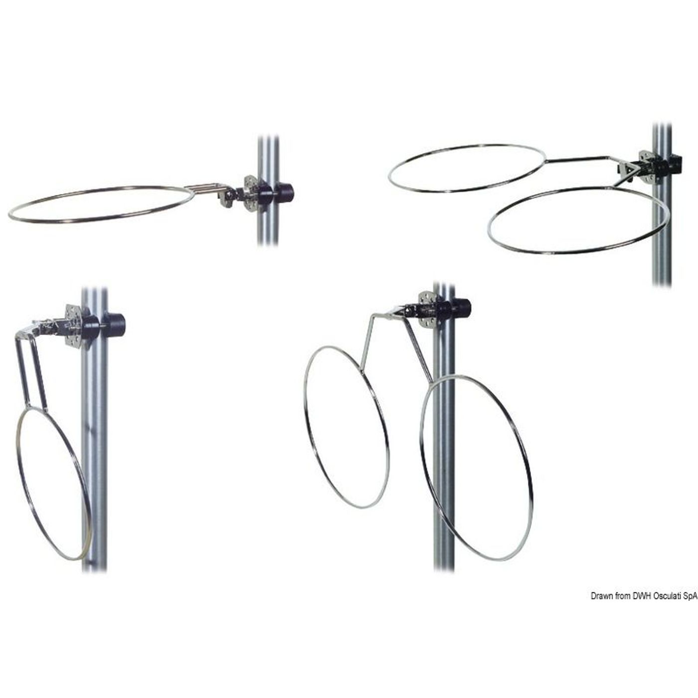 Nedfældelig SS dobbelt fenderholder 230 mm