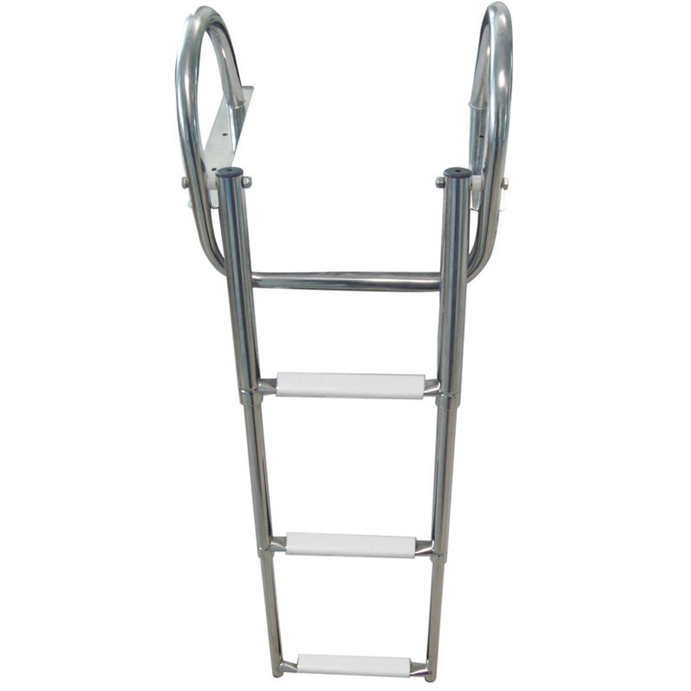 4-trins (hvid) teleskopstige med håndtag