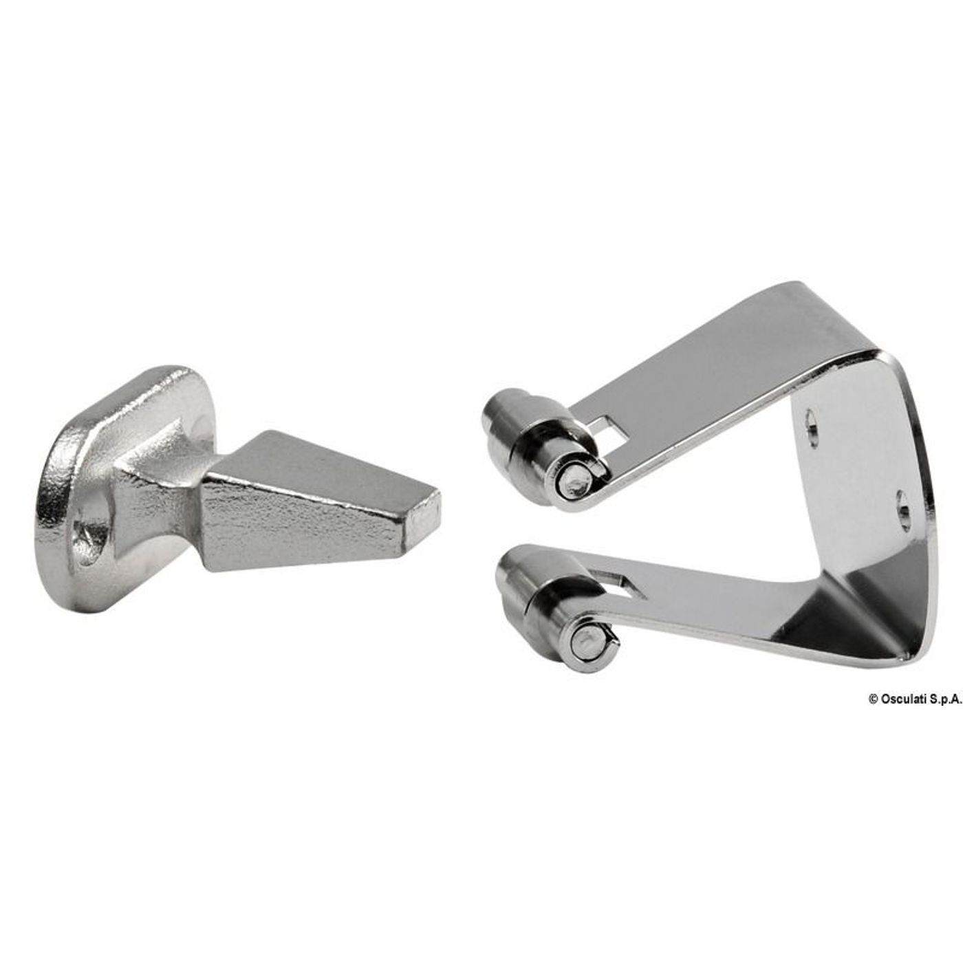 Dørstopper med støtteruller i rustfrit stål 34x20 mm