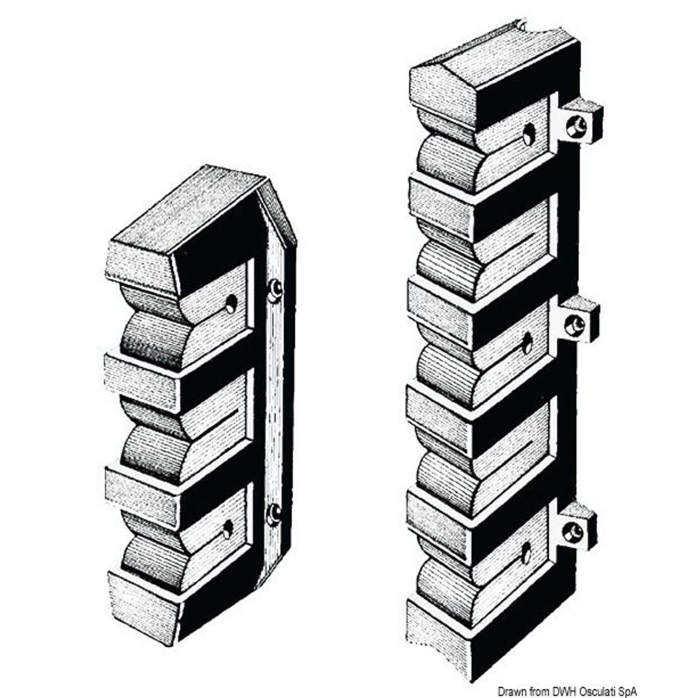 Stangholder til 5 fiskestænger 285x54 mm