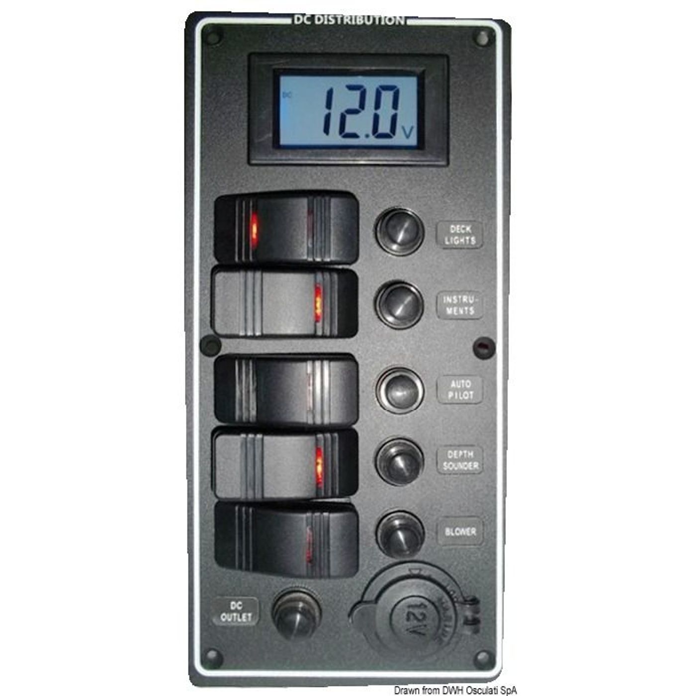 PCAL elpanel med digitalt voltmeter 9/32 V