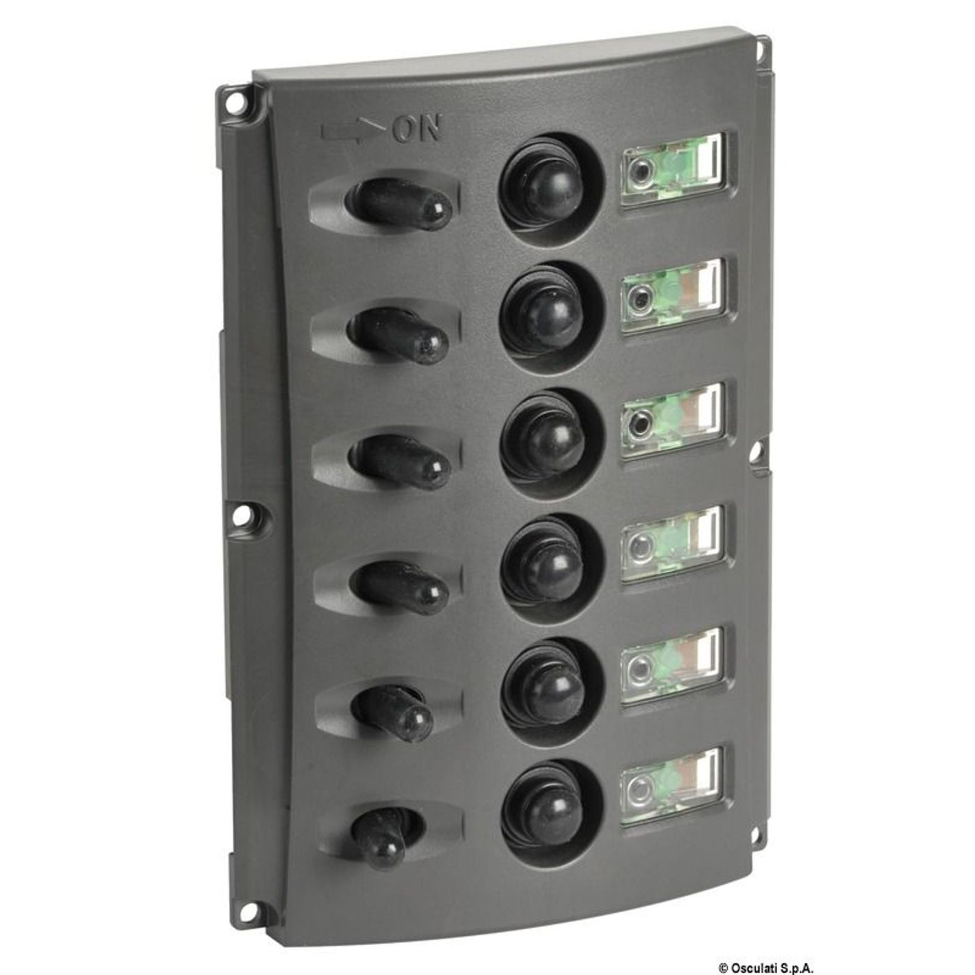 Elektrisk panel med automatsikringer og dobbelt LED