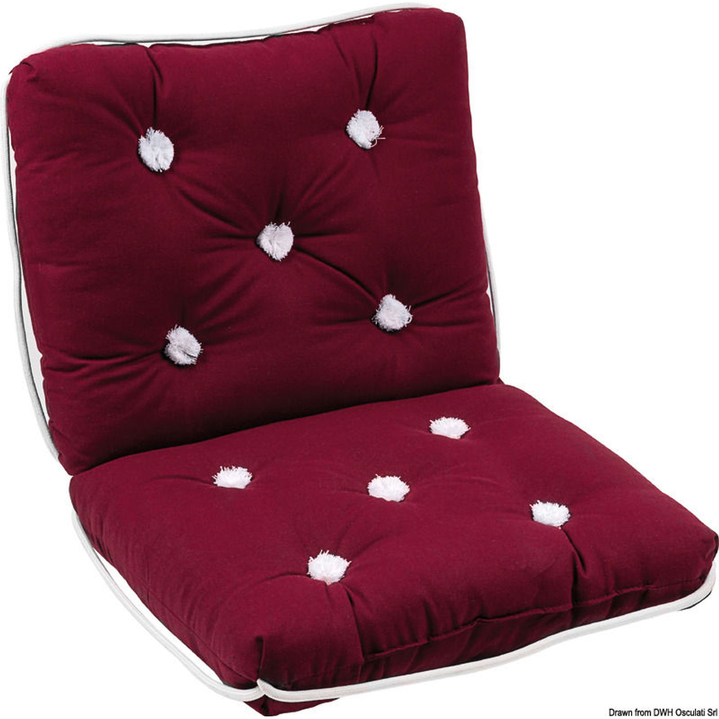 Bomuldspude med ryglæn bordeaux 430 x 750 mm Bomuldspude med ryglæn bordeaux 430 x 750 mm