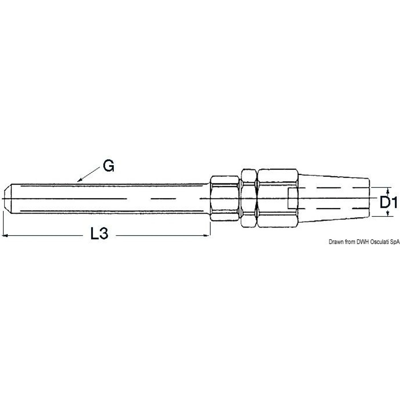 SS terminal til vantskruer ø 4 mm