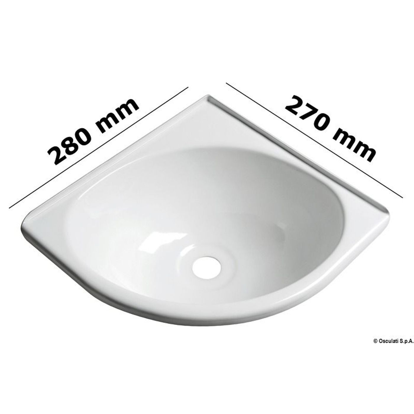 Hjørnevask hvid ABS