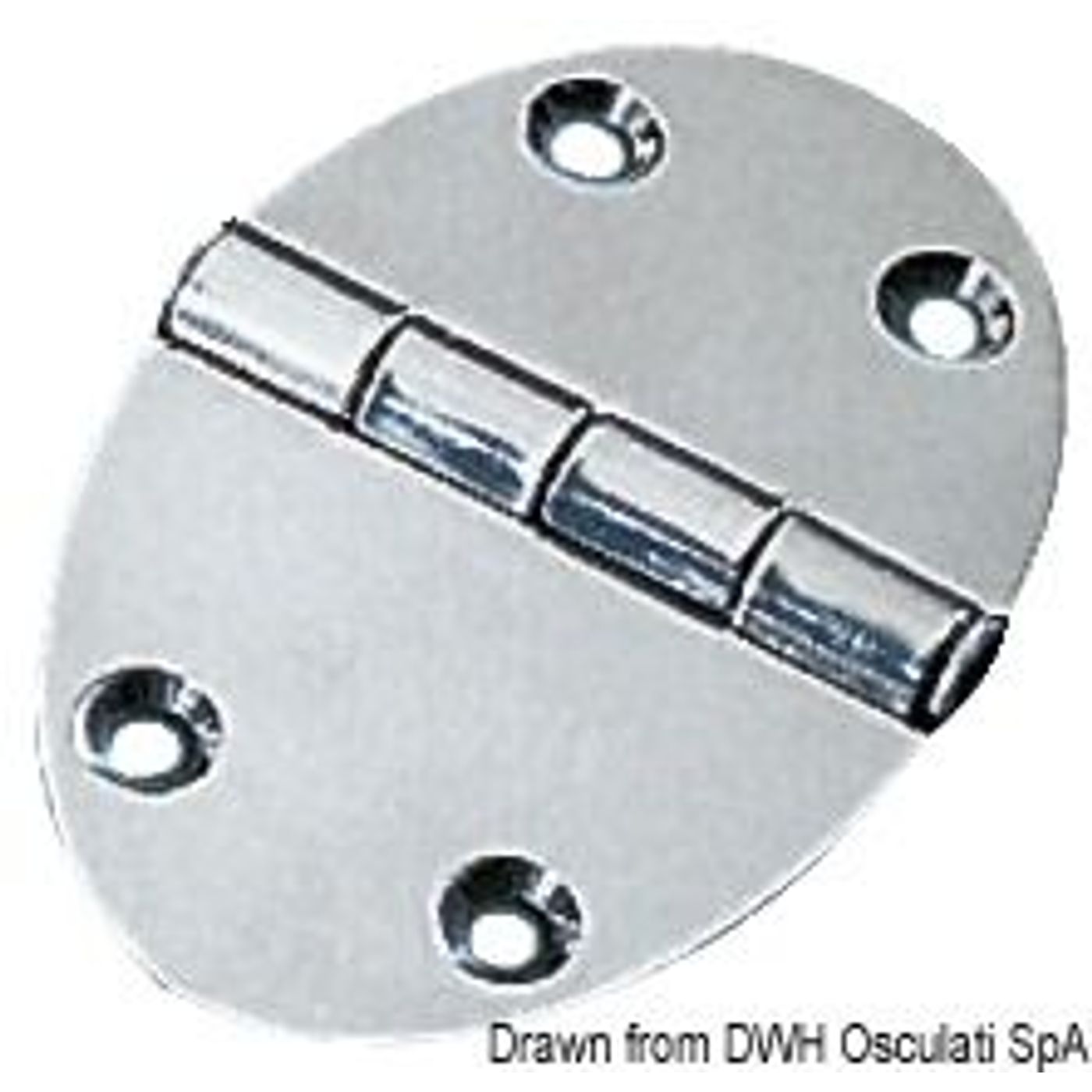 Ovalt hængsel 78x56 mm, stiftmontering 3 mm