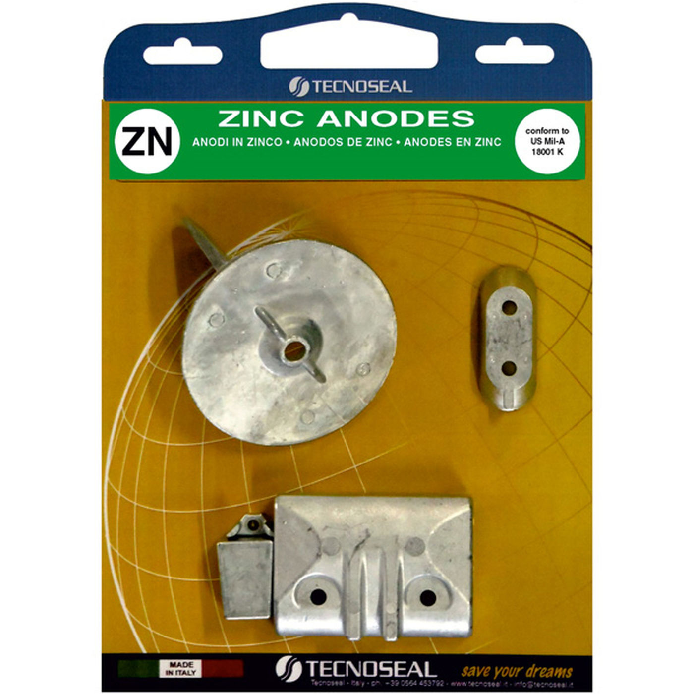 Tecnoseal Zinkanode Kit til Yamaha, 40-50hk