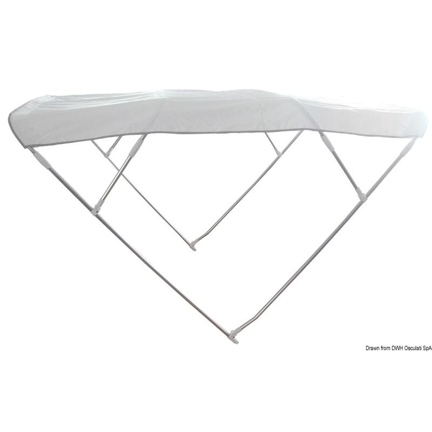 Bimini Depth 4-bøjlet solkaleche 220/230 cm hvid