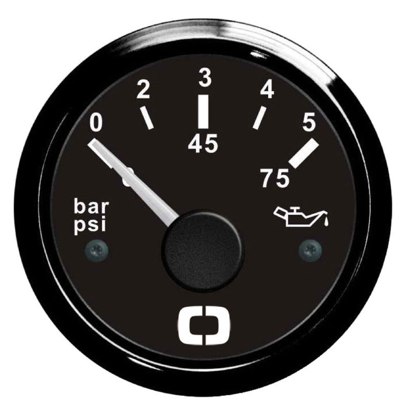 Olietryksmåler 0/5 bar sort/sort Olietryksmåler 0/5 bar sort/sort