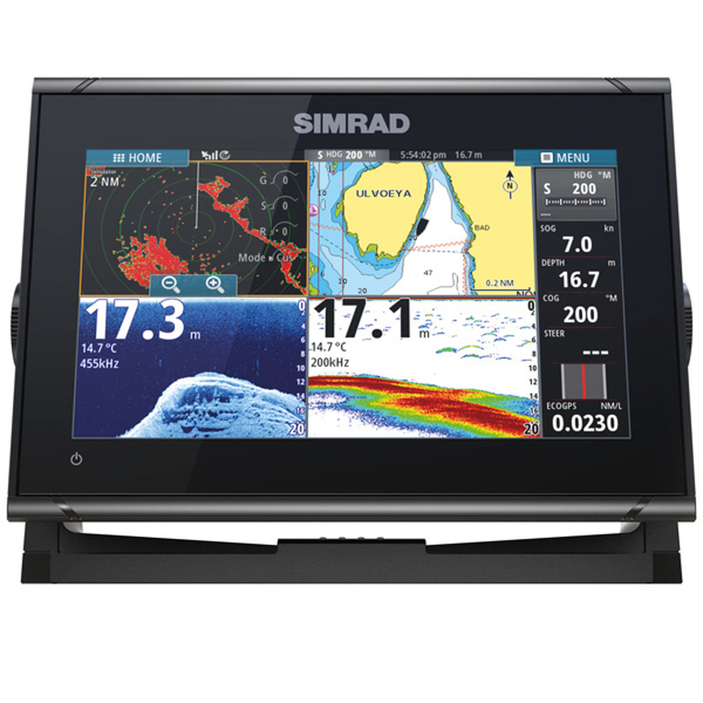 Simrad GO9 XSE Kartplotter 9" med HDI-svinger 243 x 171 x 83 mm