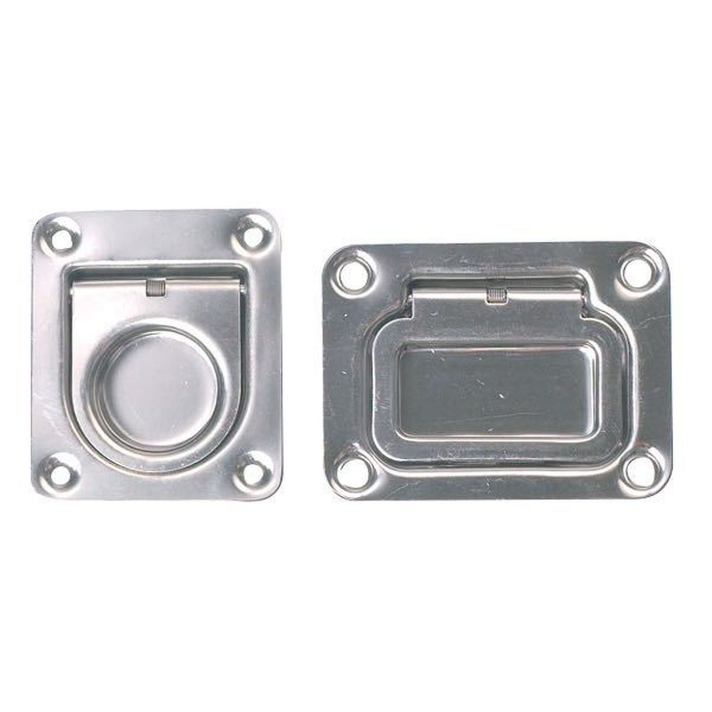 Dørkring Fjederbelastet Rustfrit Stål, 66x56x12mm