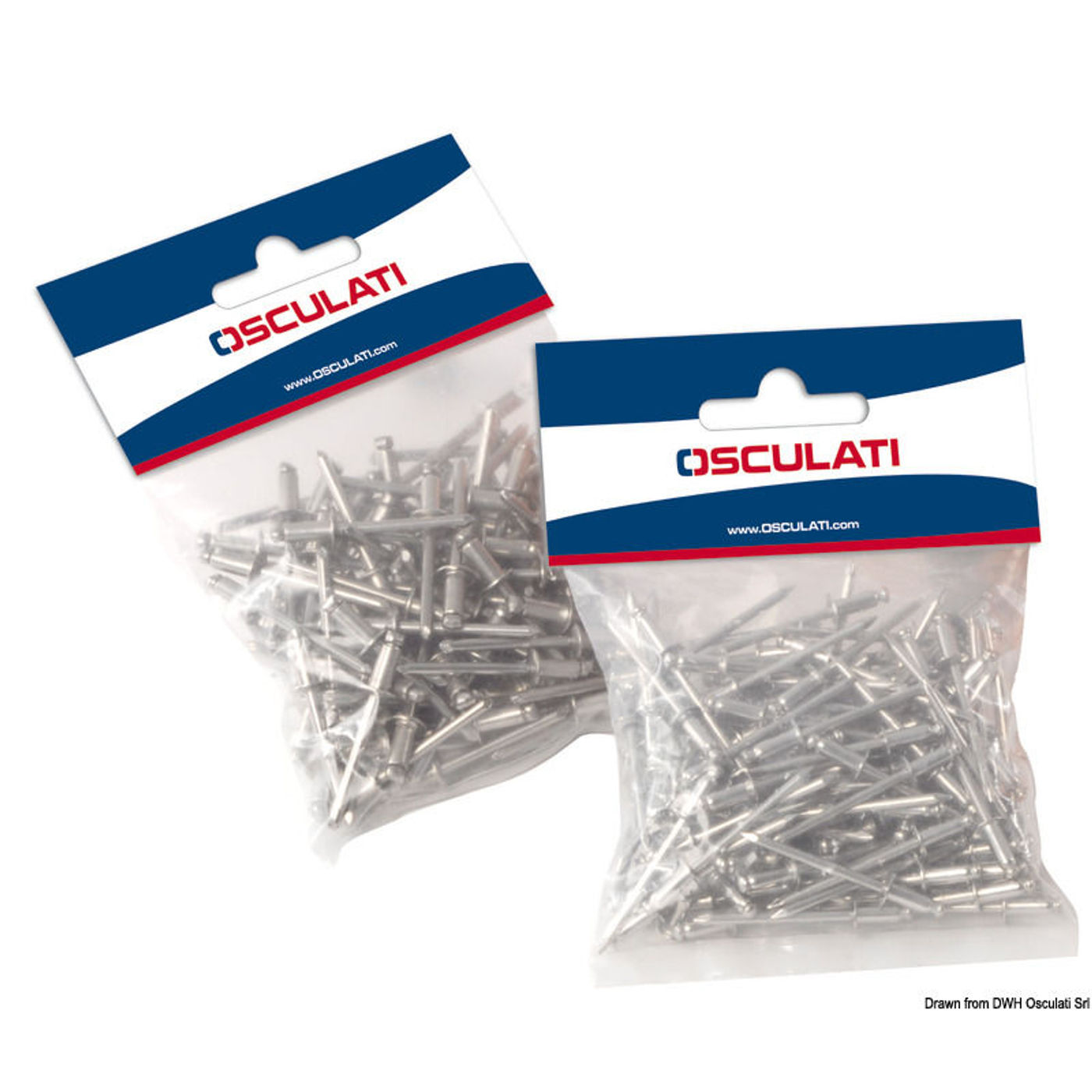 Rustfri nitte standardhoved 4.8x12mm 100 stk displaypose