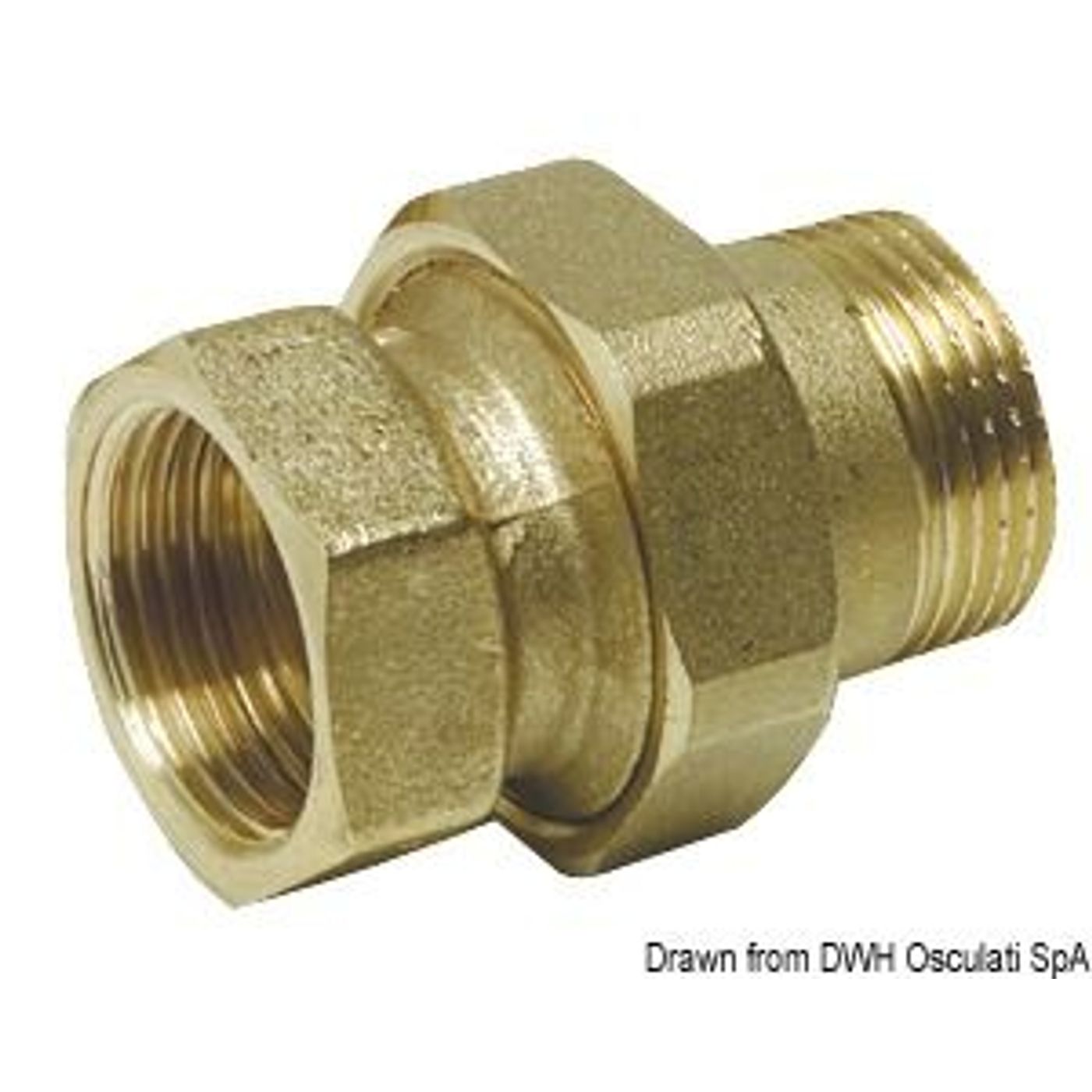 Lige 3-delt kobling 3/4" Lige 3-delt kobling 3/4"