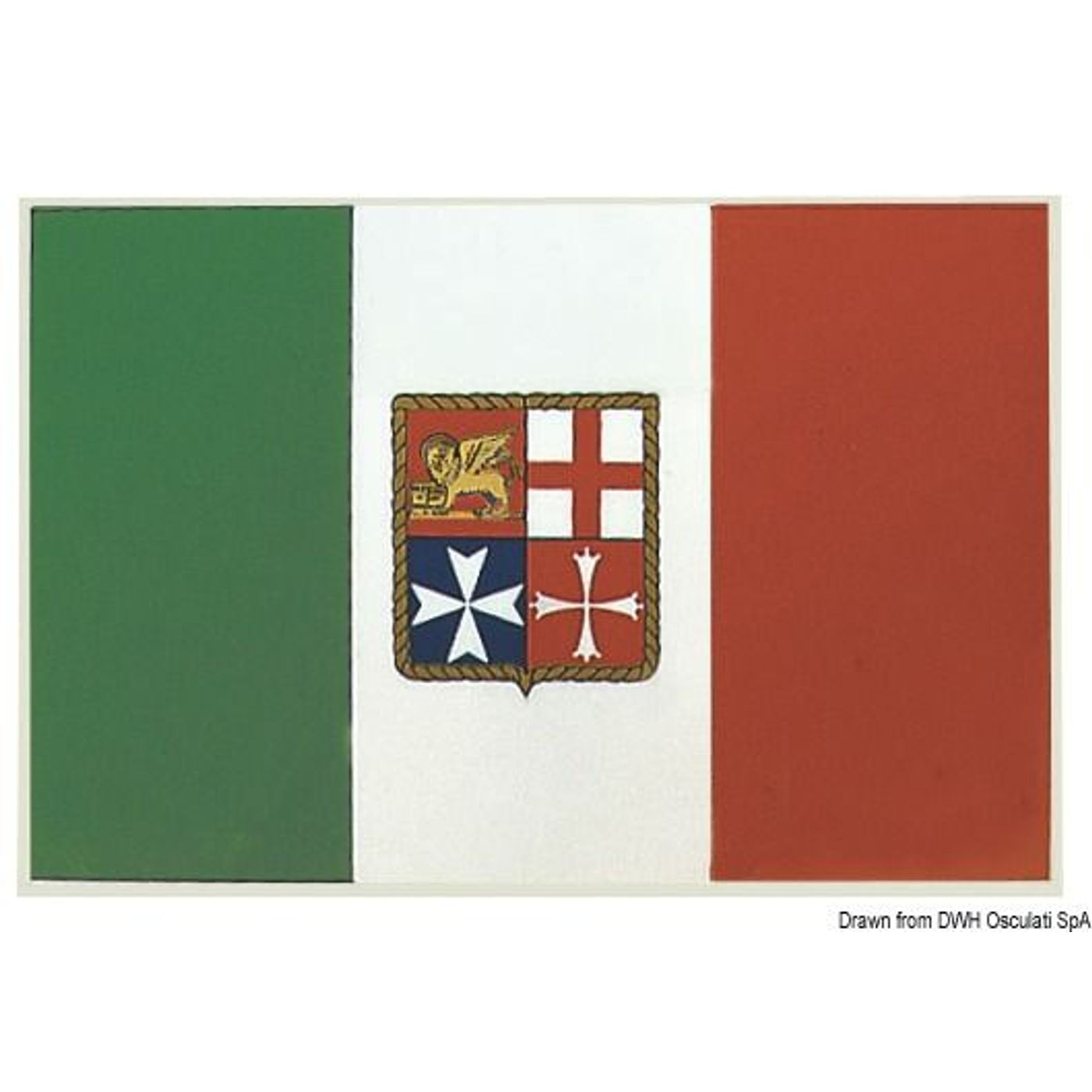 Självhäftande italiensk nationsflagga 11 x 16 cm