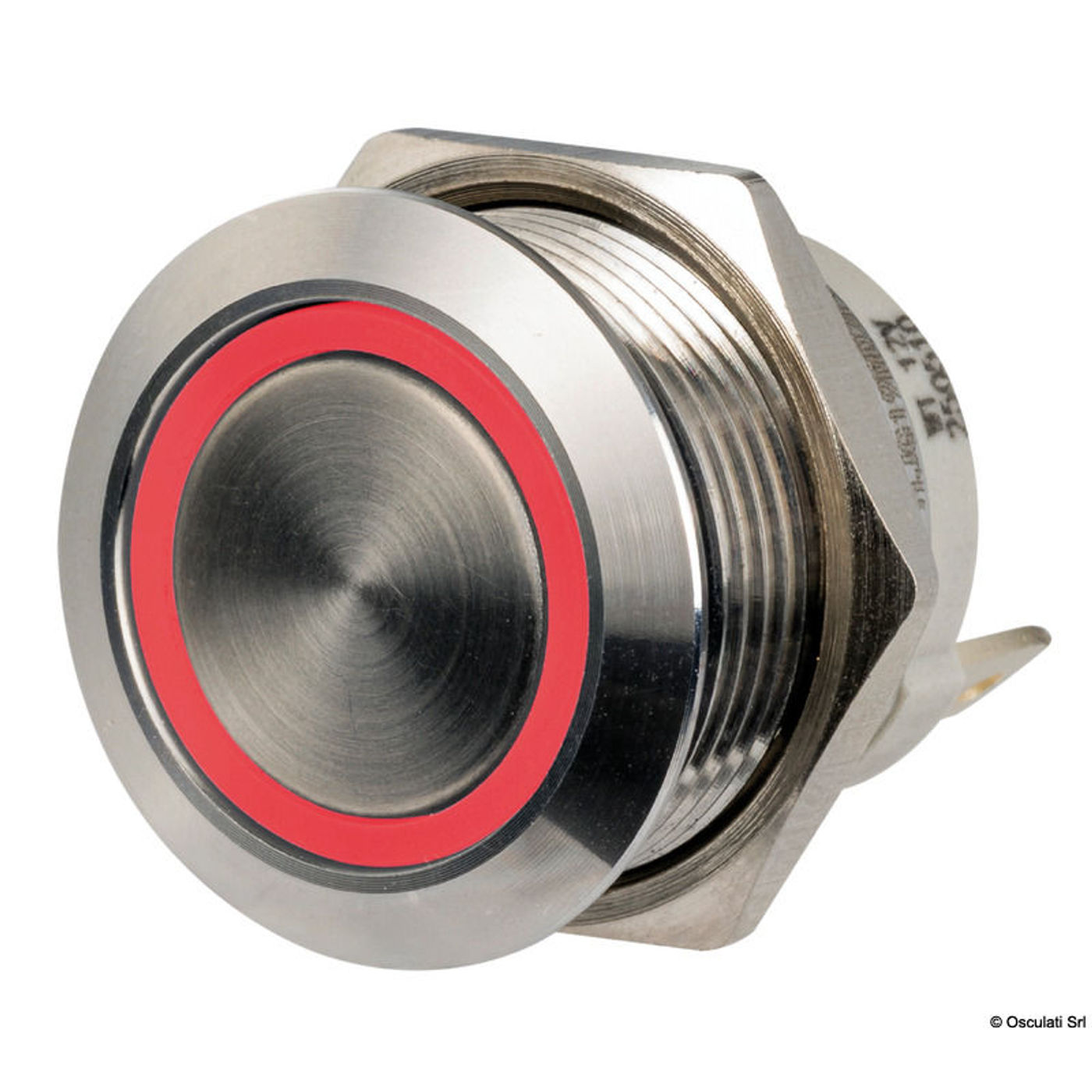 FLAT rustfri afbryder ON-OFF 12/24V rød LED FLAT rustfri afbryder ON-OFF 12/24V rød LED