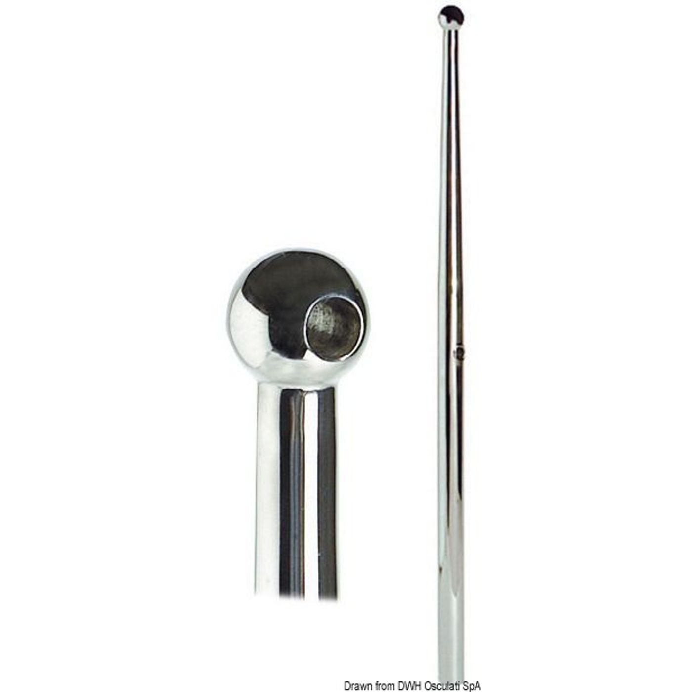 Søgelænderstøtte til hunbase AISI316 710 mm