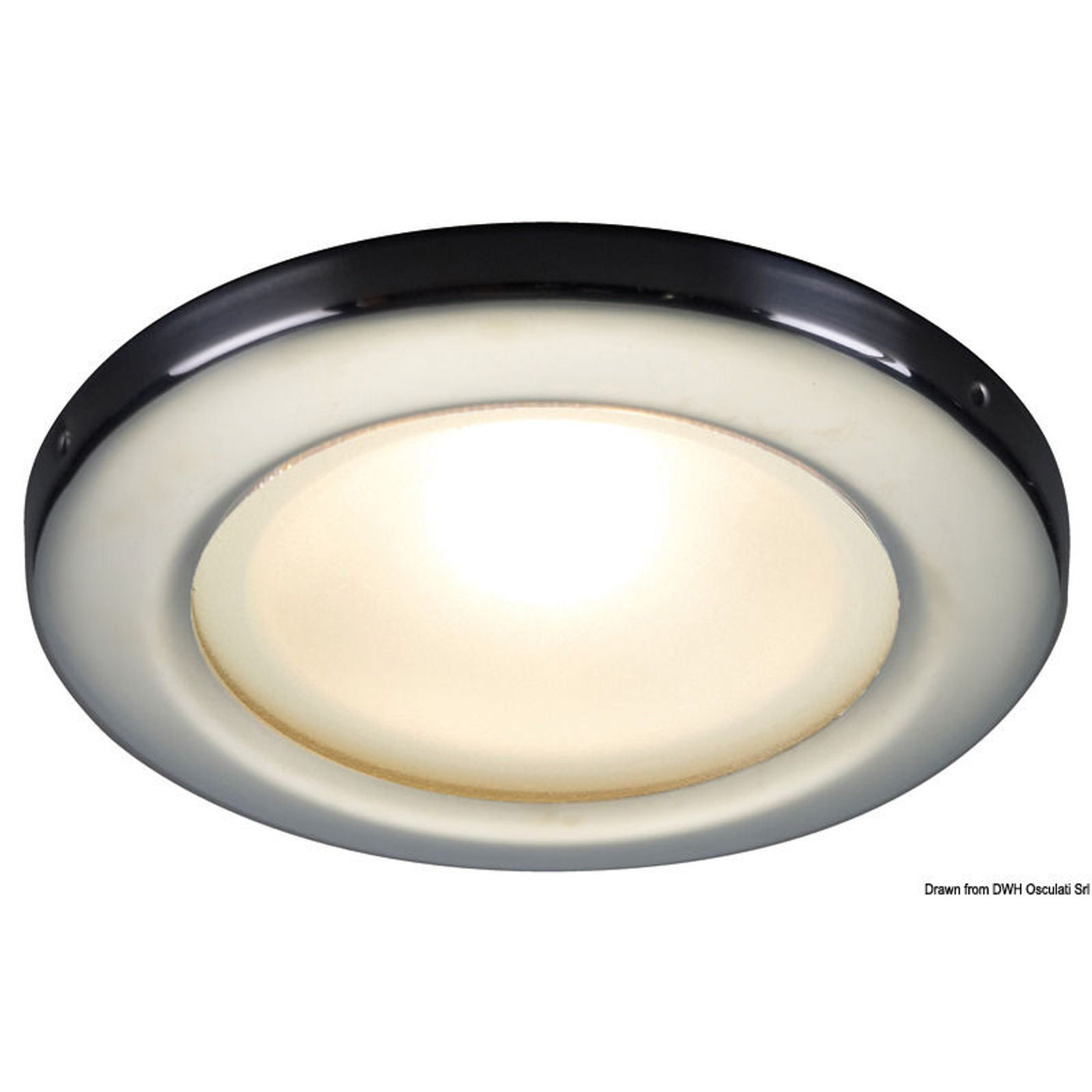 Vega II LED indfældet loftlampe spejlpoleret hvid