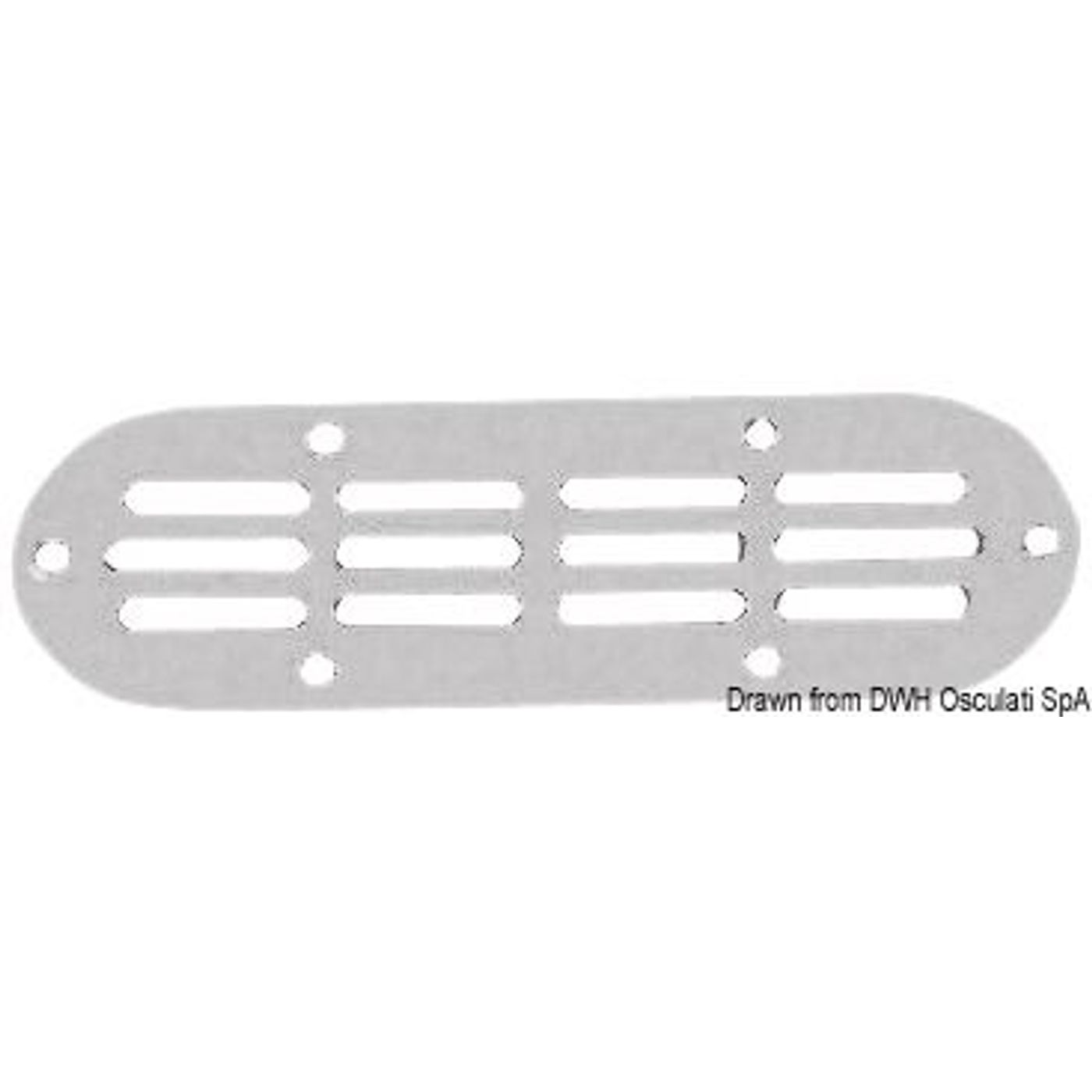 Ovalt luftintag i spegelpolerat SS 170x60 mm