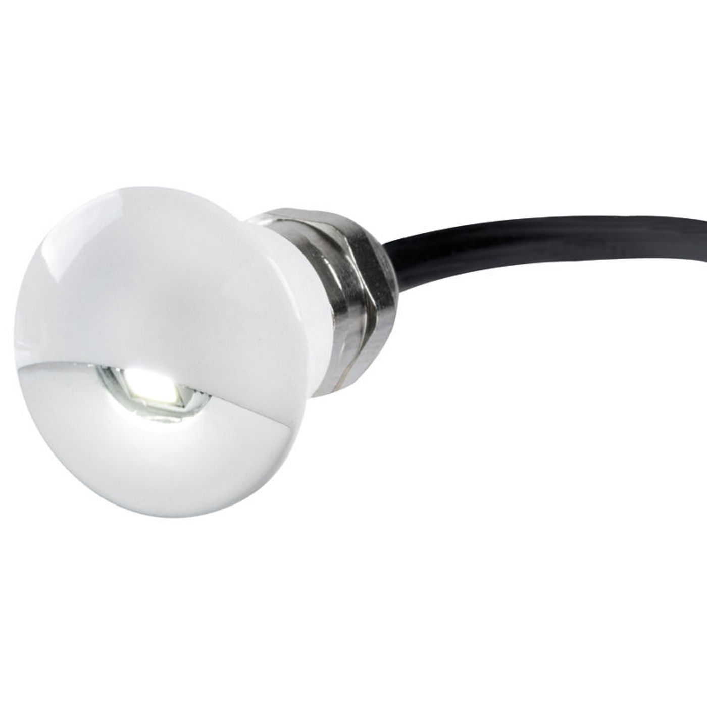 Hvidt LED courtesy-lys i poleret hvidlakeret aluminium