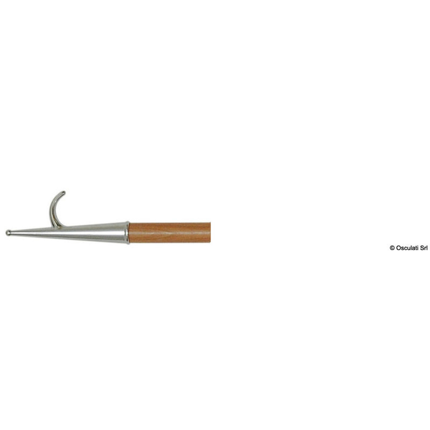Forkromet messing/træ bådshage 260 cm