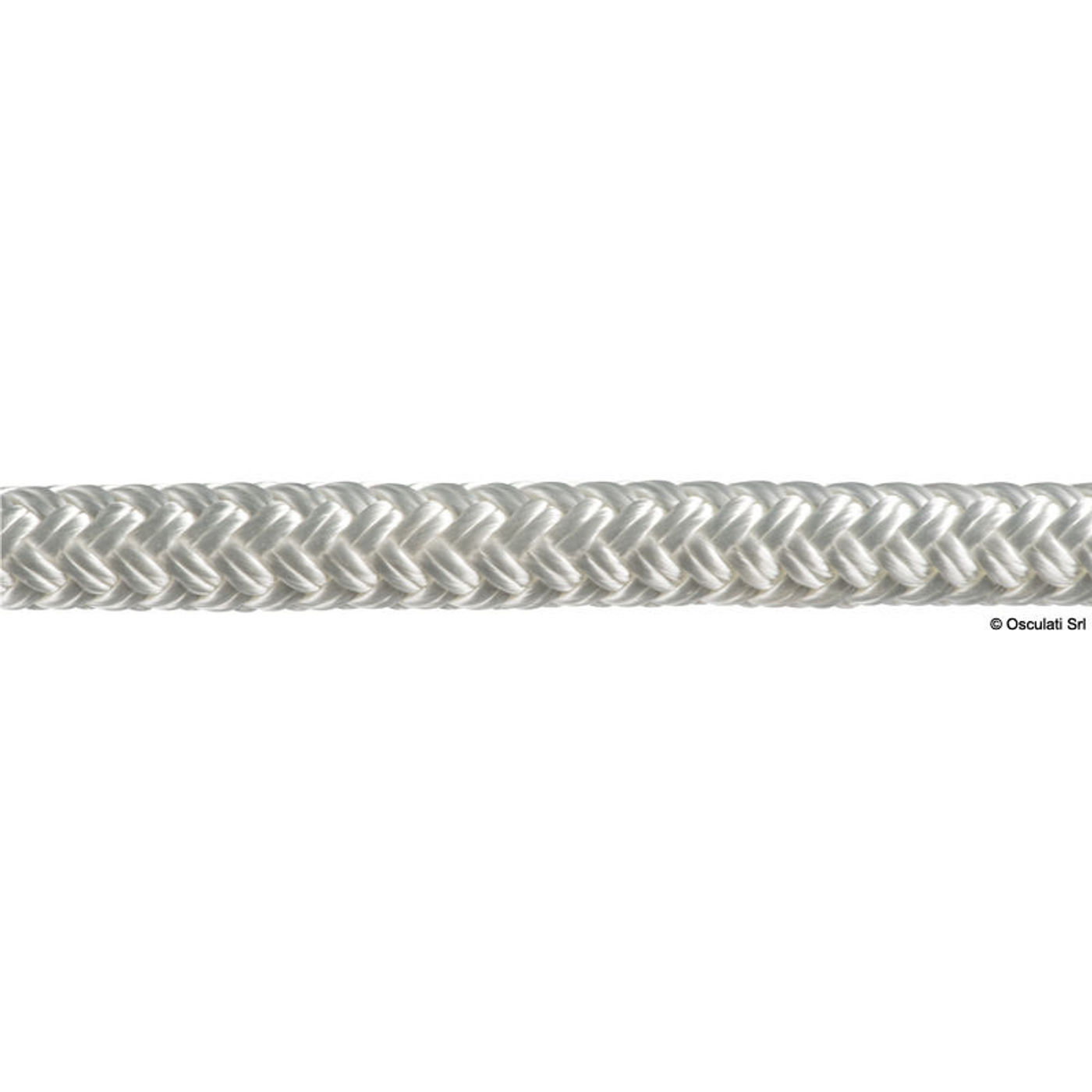Dobbeltflettet hvid 14 mm