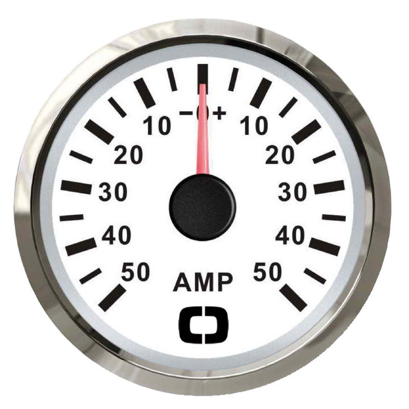 Amperemeter med shunt 50 A hvid/blank