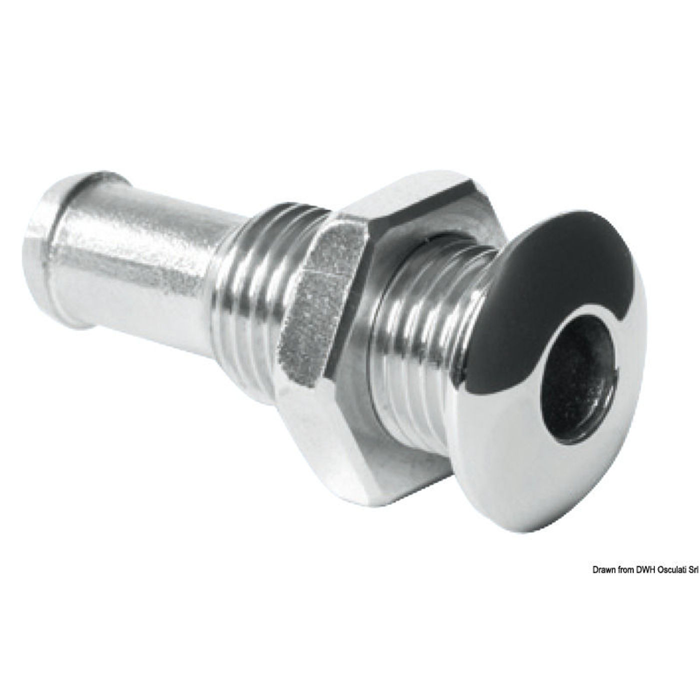 Mini skrovgenomföring AISI 316 konvex 1/4"