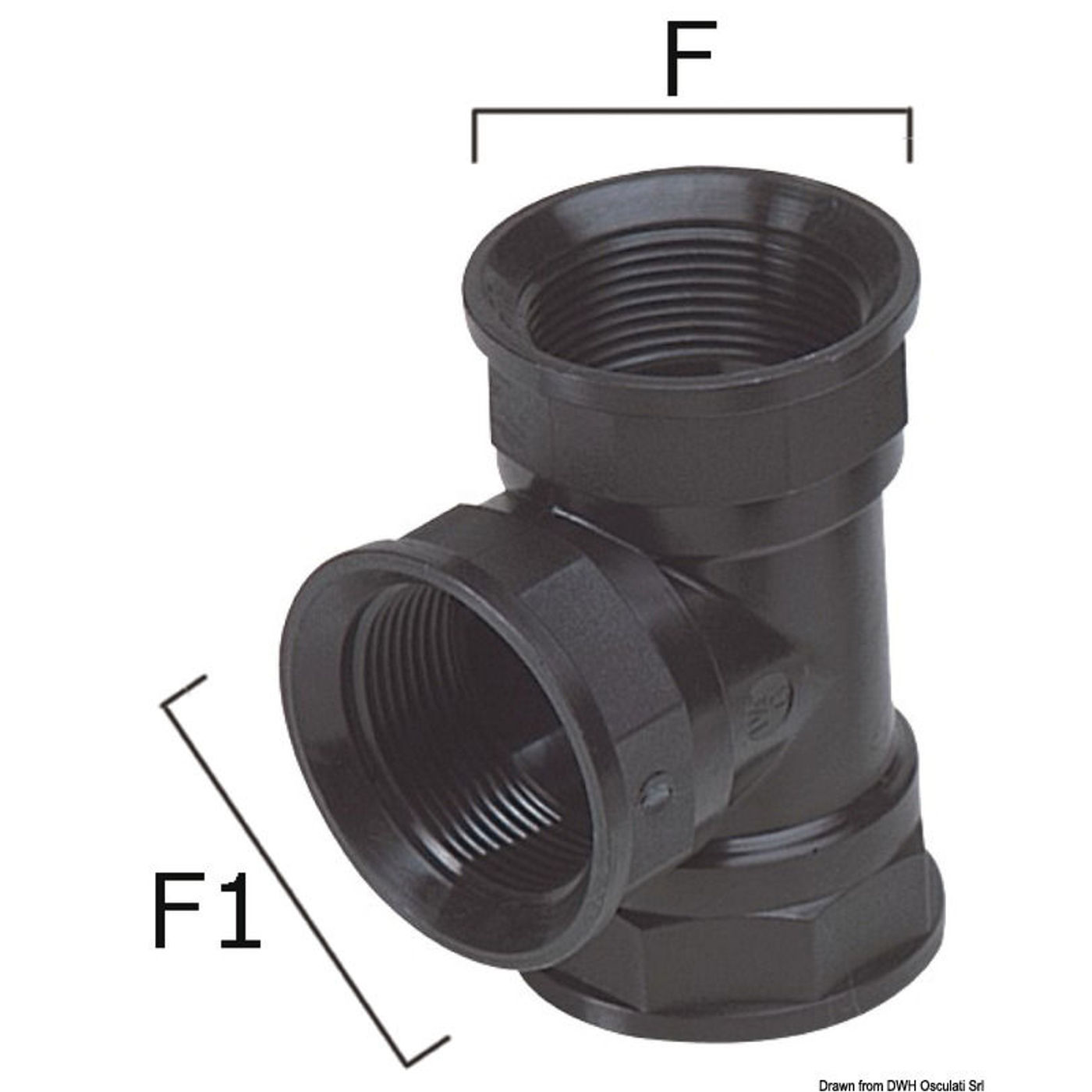 Termopolymer T-koppling 1/2"-1/2"