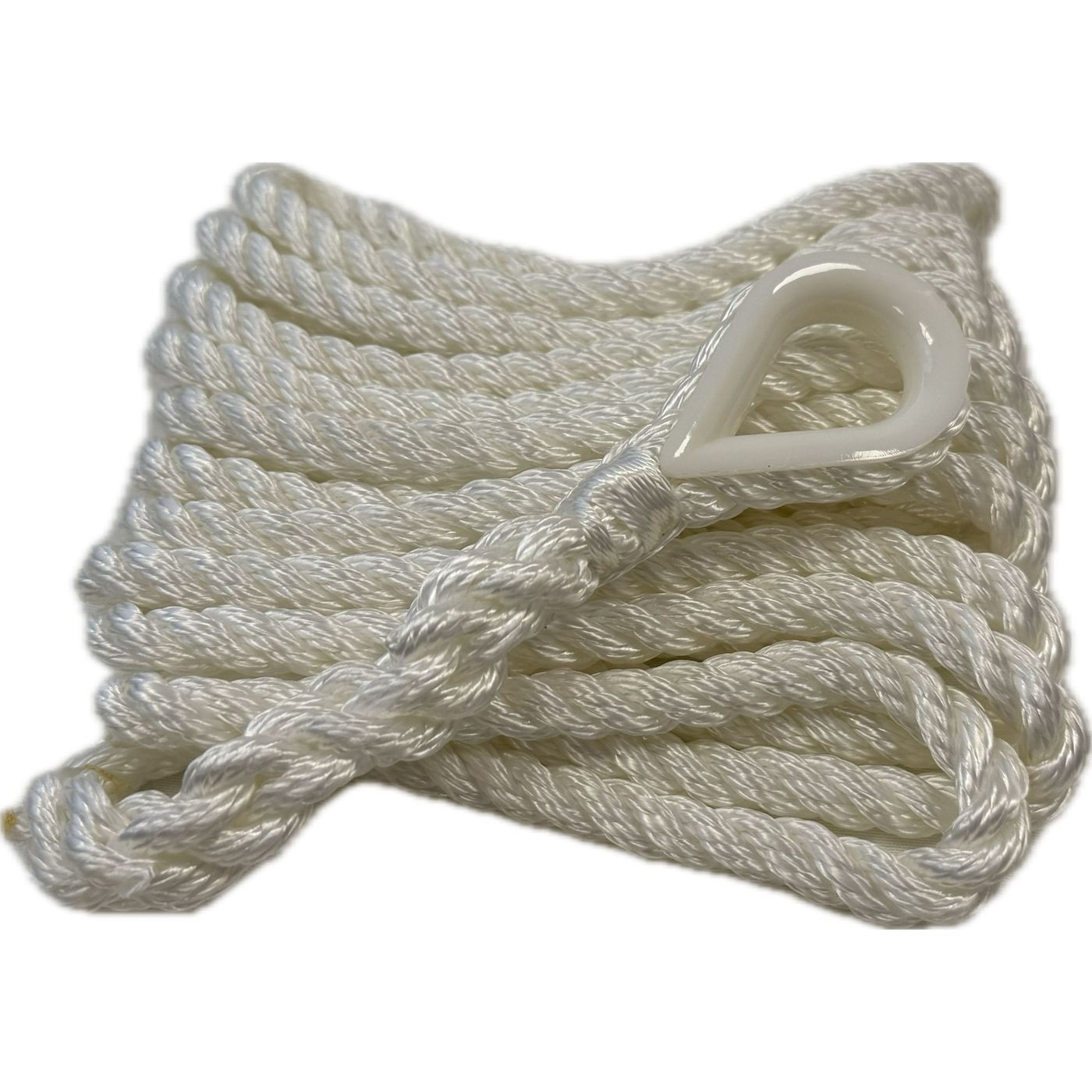 Fortøjning m kovs 3-sl hvid 10mm 4m