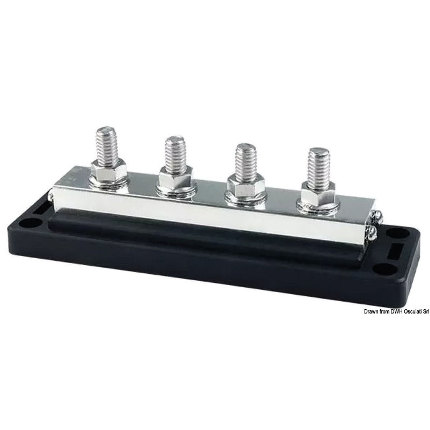 Kraftig samleskinne Techno med transparent låg 4x10