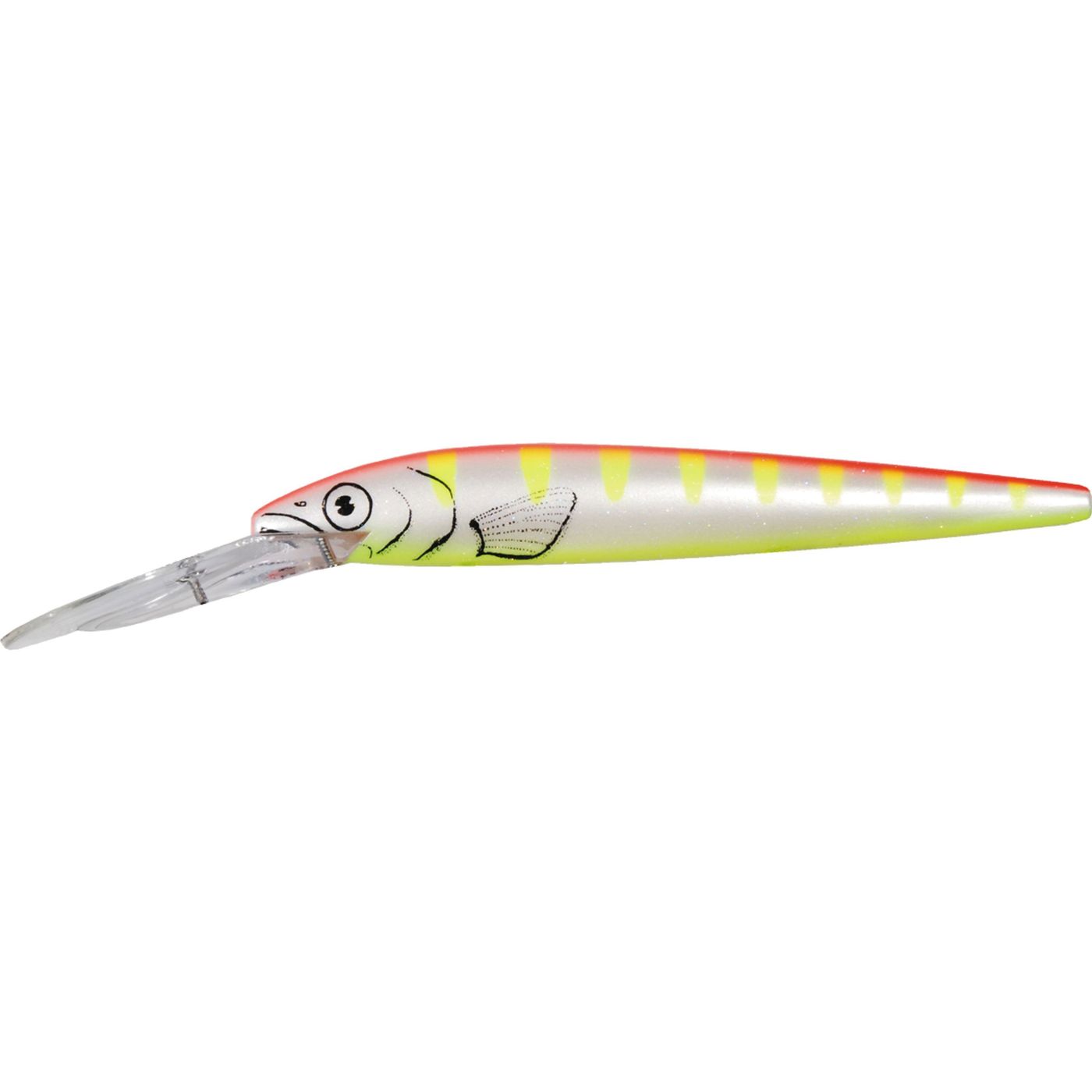 Deep Diving Red Fin Orange Chartreuse Glitter #2 18g 14cm