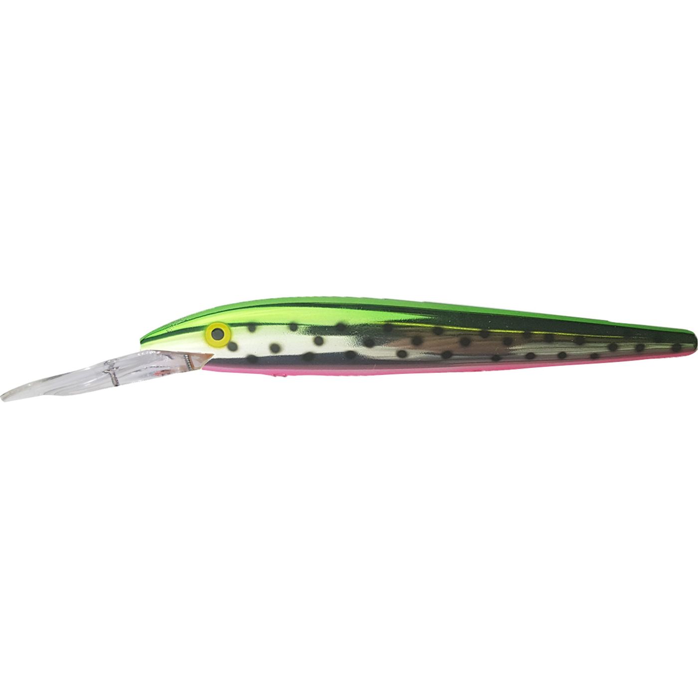 Deep Diving Red Fin Chrome Green Pink #2 18g 14cm