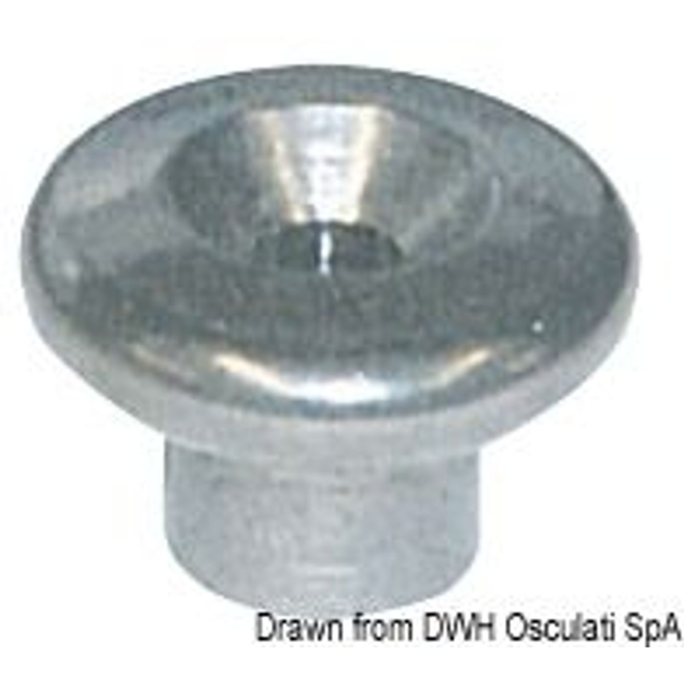 Presenningsknapp stort huvud AISI 316 12.5 mm