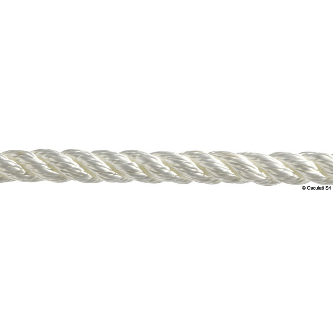 3-slået hvid polypropylenline 10 mm